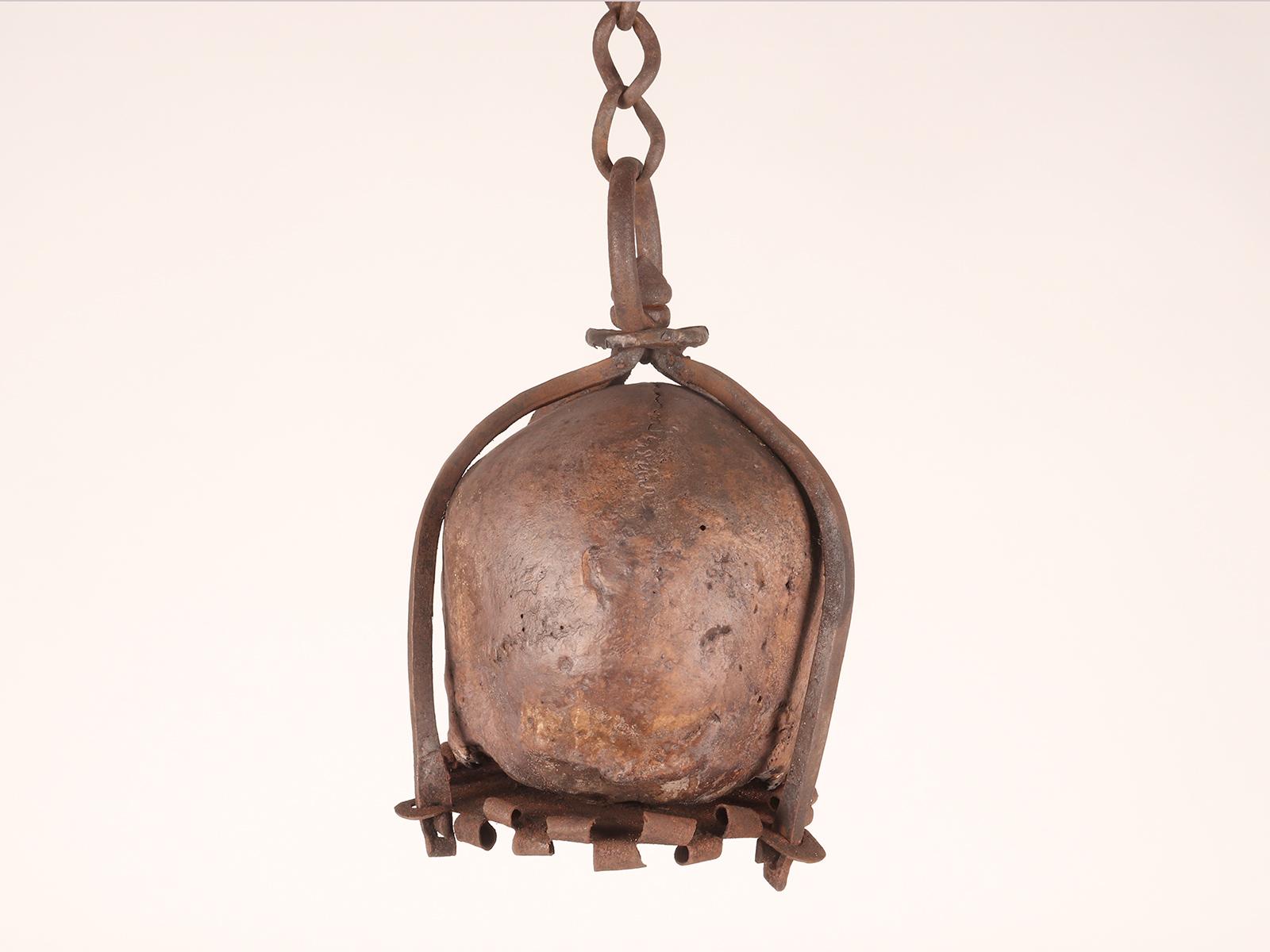 Memento mori. A caged and suspended skull sculpture, Germany, late 17th century. 2