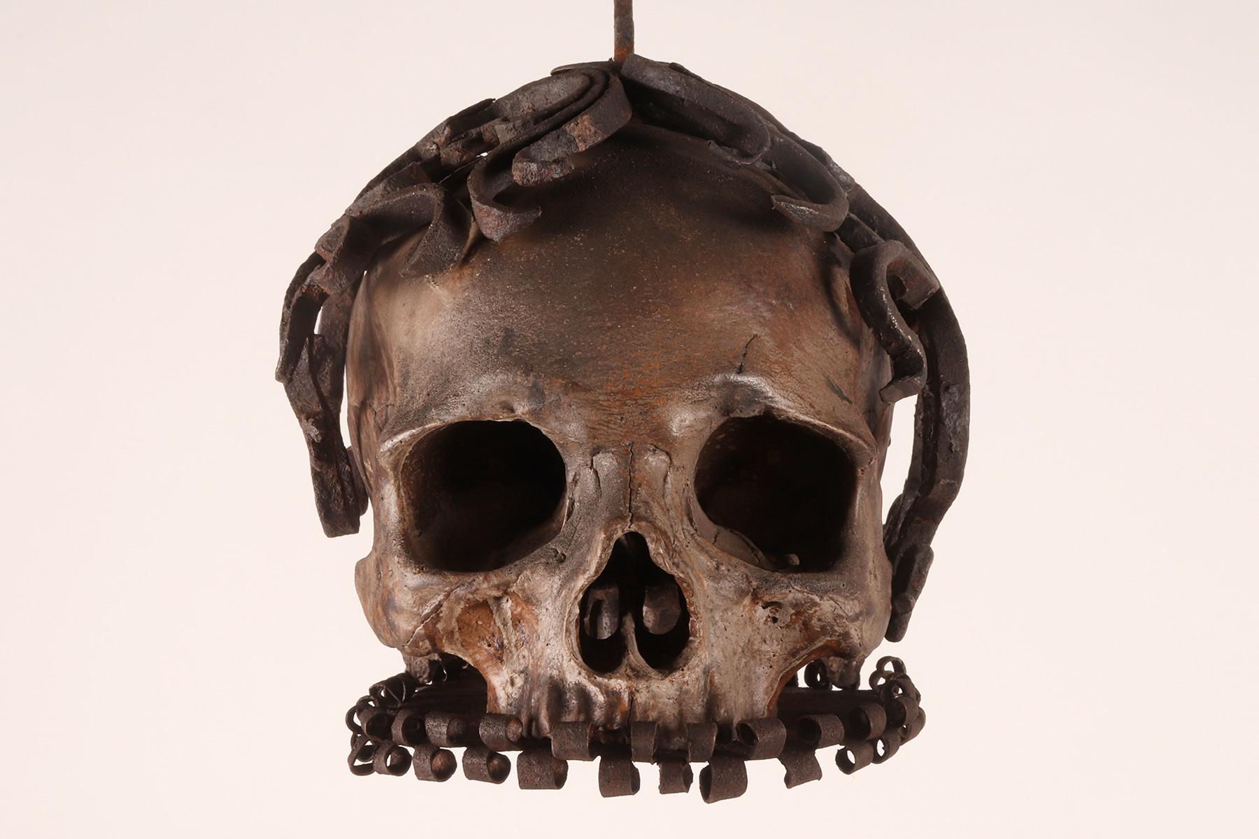 Memento mori. A caged and suspended skull sculpture, Germany, late 17th century. 4