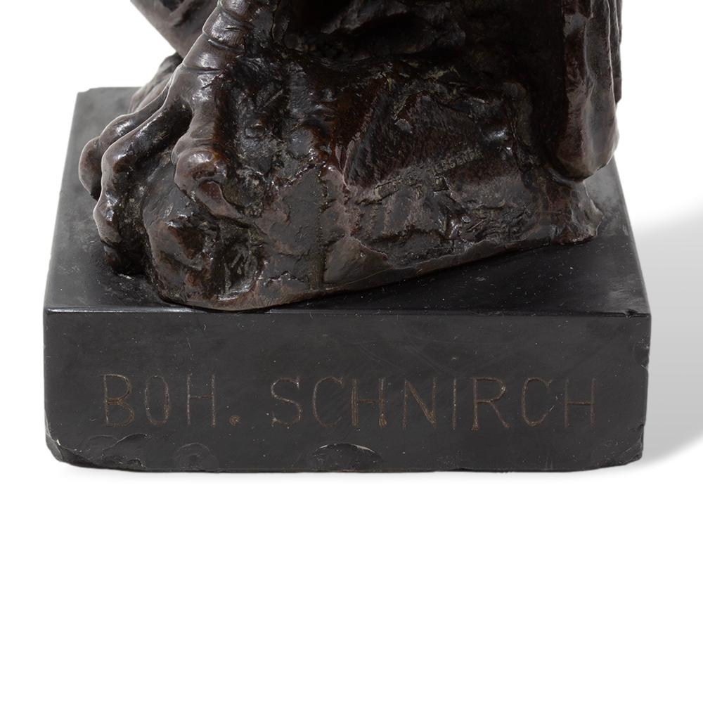 Scultura in bronzo Memento Mori con avvoltoio e teschio di Bohuslav Schnirch in vendita 6