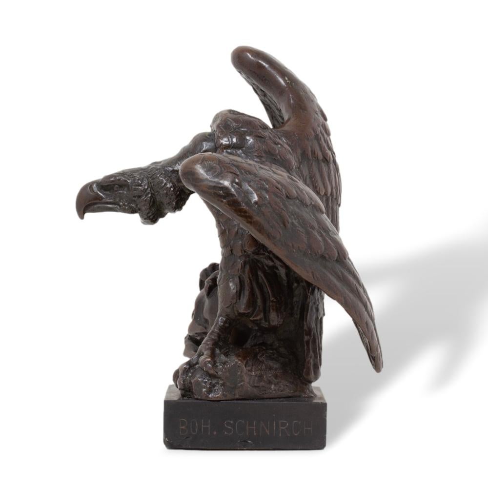 Scultura in bronzo Memento Mori con avvoltoio e teschio di Bohuslav Schnirch in vendita 1