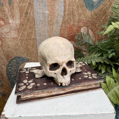 Memento Mori Carved and Polychrome Painted Wood 1780