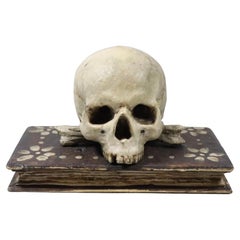 Memento Mori Carved and Polychrome Painted Wood 1780