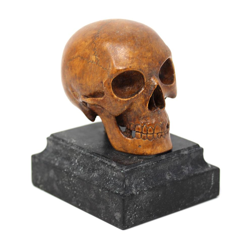 German Memento Mori Carved Skull  For Sale 1