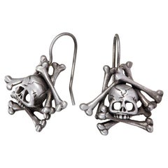 Memento Mori Earrings in Silver for Freya