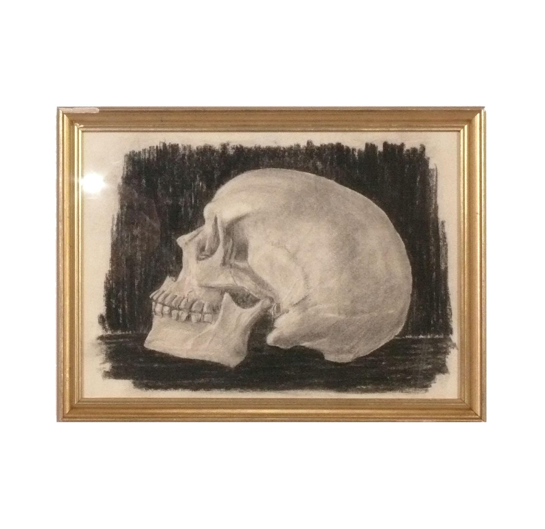 Memento Mori Dessins originaux de crânes au fusain Art du 19e siècle Bon état - En vente à Atlanta, GA