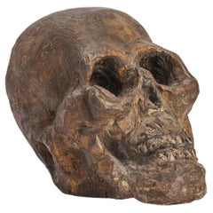 Sculpture Memento mori représentant un crâne, Italie 1700.