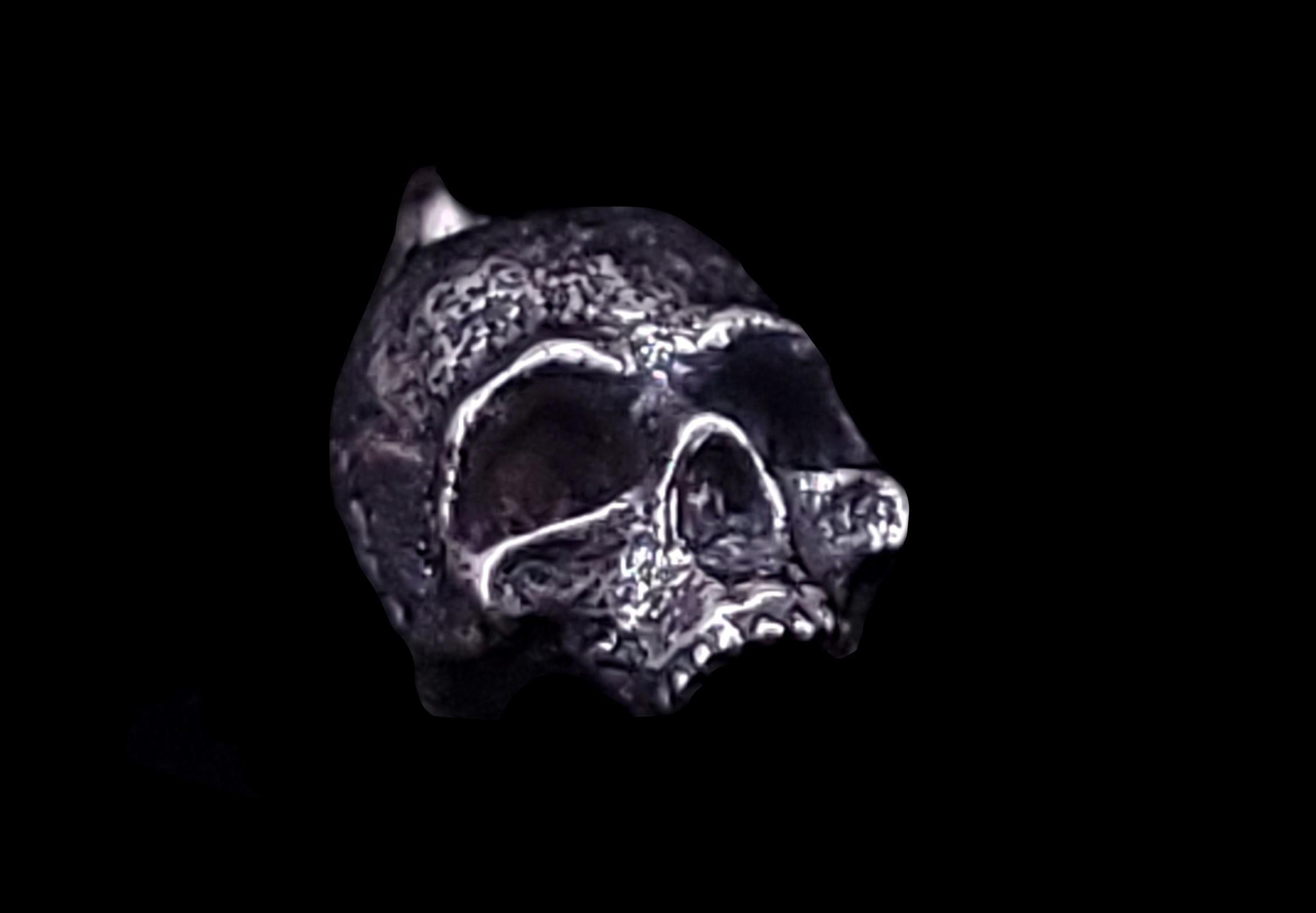 Men's Memento Mori Skull Amulet in Sterling Silver 925