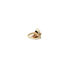 Memento Mori Skull Ring in 14k Gold with Diamond Tooth by Alex Jacques Designs