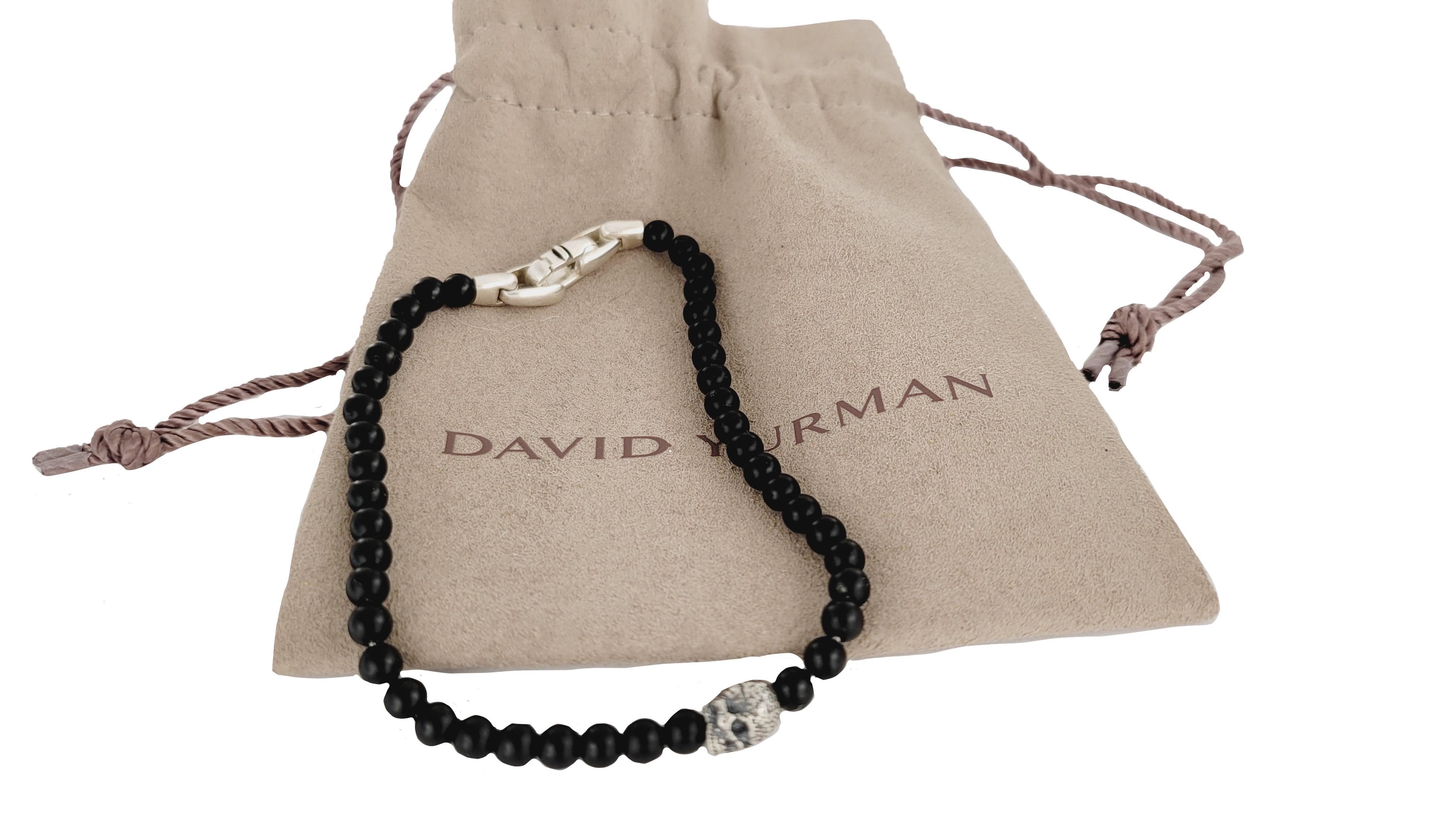 Brand David Yurman
Memento Mori Collection For Men
Material Sterling Silver 925
Bracelet Size 8.5'' Long
Black Beads 4mm
Skull Dimension 7.7mm X 6mm
Gender Men
Condition New
Comes with David Yurman Pouch