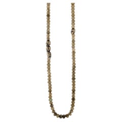 Memento Mori Skull Station Necklace Sterling Silver