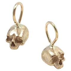 Memento Mori Tiny Skull Pendant in 14k Gold by Alex Jacques Designs