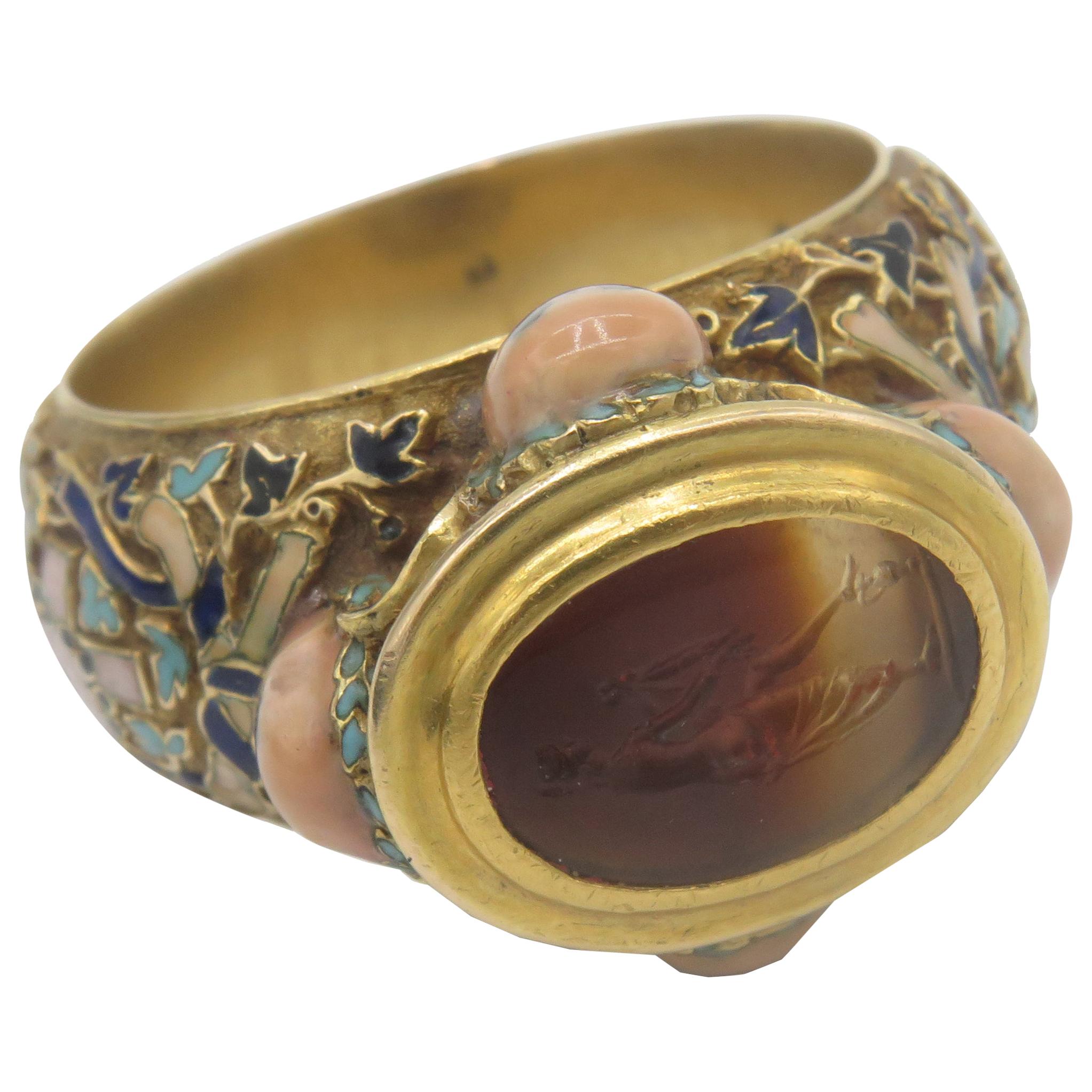 Memento Nori 19th Century Gold Men's Bishops Ring 
