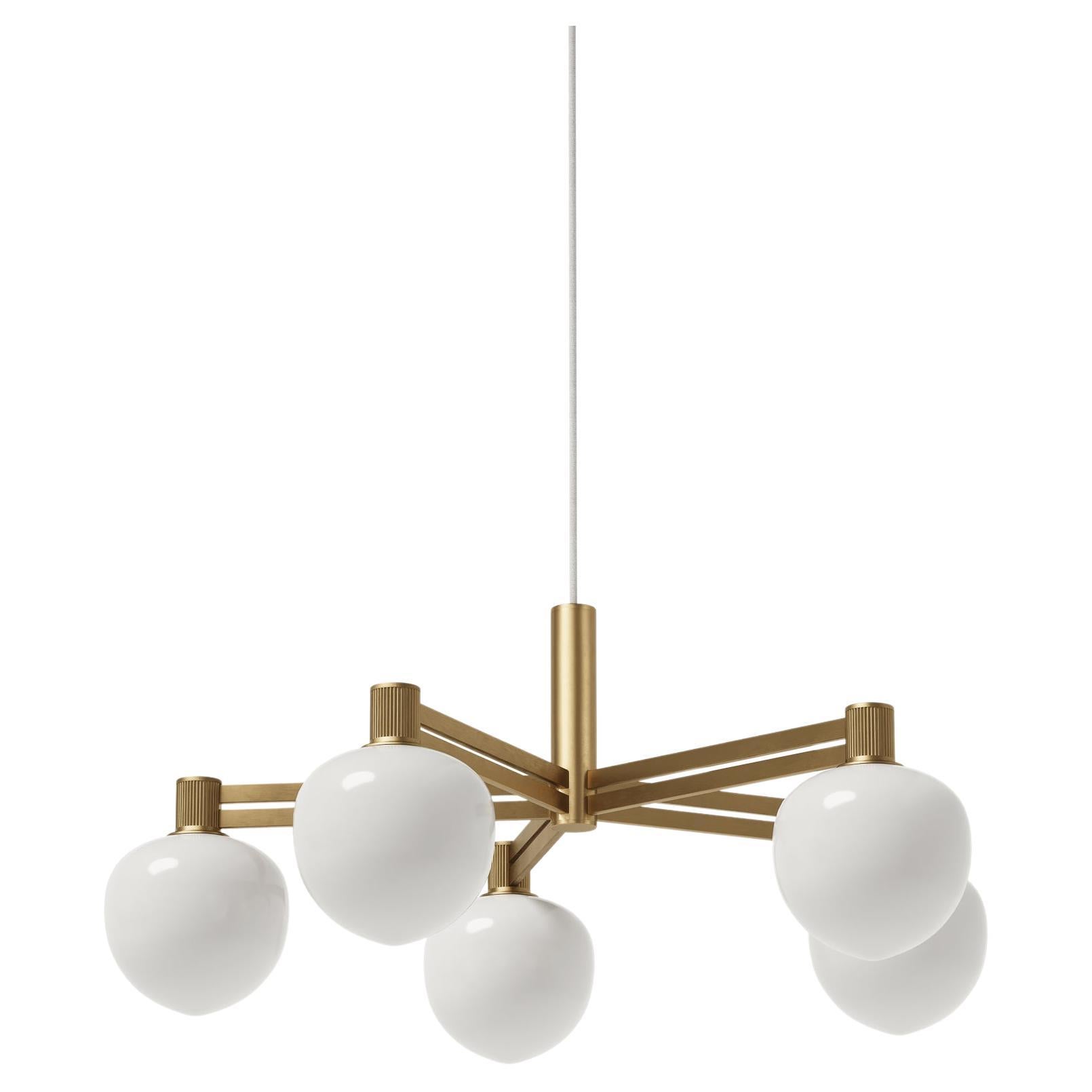 'Memoir 120' Brass Chandelier by GamFratesi for Lyfa, 5 Pendants For Sale