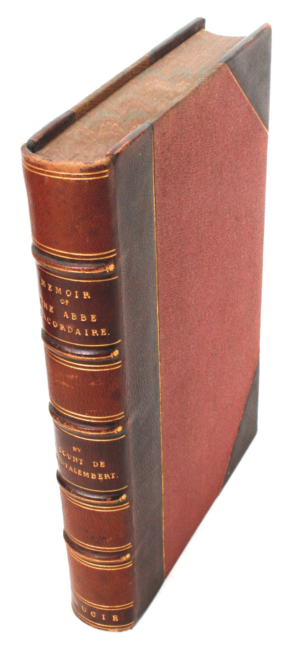Memoir of the Abbé Lacordaire by the Count De Montalembert, First Edition In Good Condition For Sale In valatie, NY