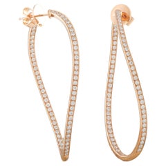 Pendientes de aro de oro rosa de 18 quilates con diamantes de 2,0 ct MS15-050426