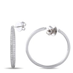 Pendientes de aro interior-exterior Memoire de oro blanco de 18 quilates y 1,50 ct de diamantes MS14-050426