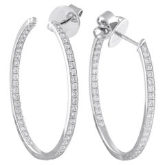 Pendientes de aro interior-exterior Memoire de oro blanco de 18 quilates y 1,50 ct de diamantes MS14-050426