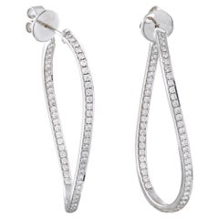 Pendientes de aro de oro blanco de 18 quilates con diamantes de 1,50 ct MS13-050426