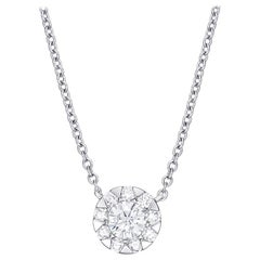Memoire 18k White Gold Bouquet Diamond Pendant Necklace