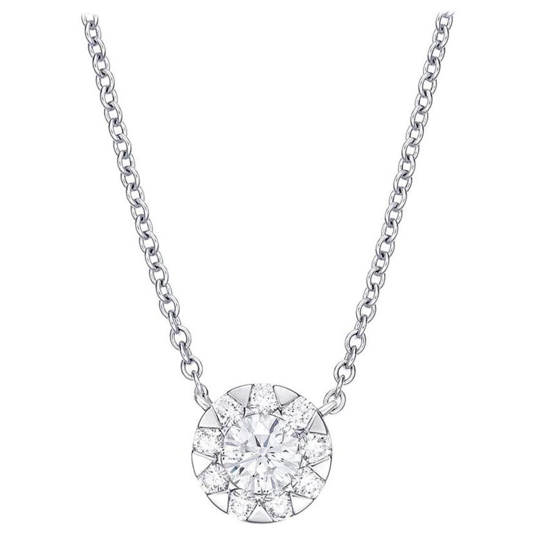 Memoire 18k White Gold Bouquet Diamond Pendant Necklace For Sale at 1stDibs