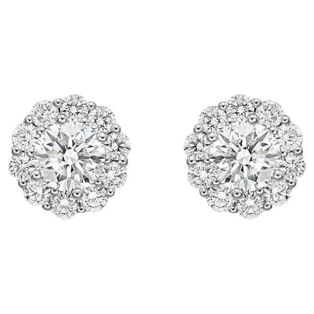 Pendientes de diamantes Memoire Blossom Collection 0,22 ct de oro blanco de 18 quilates