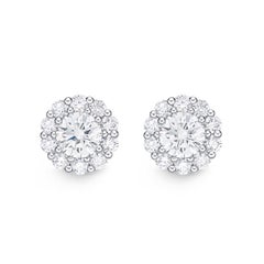 Clous d'oreilles collection Memoire Blossom en or blanc 18 carats avec diamants 0,97 carat