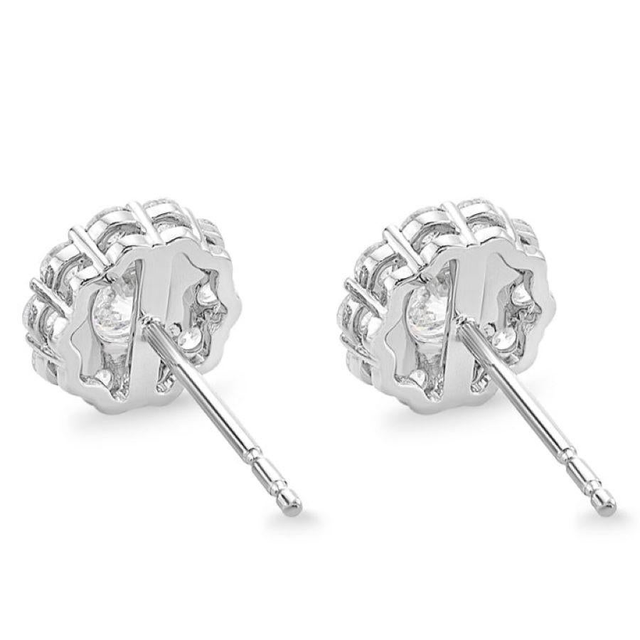 De las mujeres Pendientes de diamantes Memoire Blossom Collection 1,52 ct de oro blanco de 18k en venta