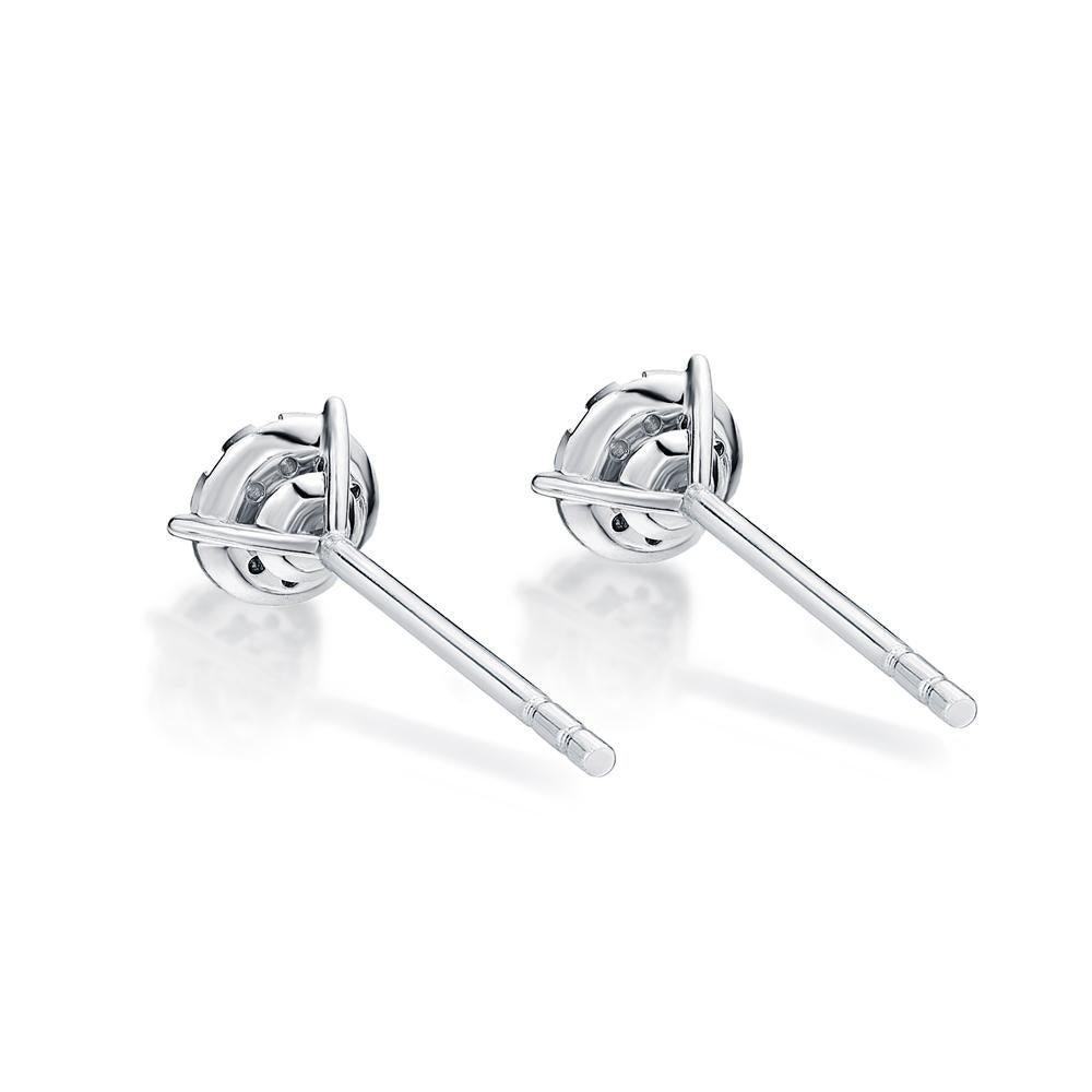 Memoire Bouquet Collection Diamond 0.95ctw Stud Earrings 18 Karat White Gold 2 In New Condition For Sale In Los Gatos, CA