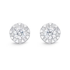 Memoire Bouquet Collection Diamond Stud Earrings 0.50ctw 18k White Gold