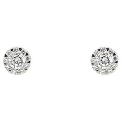 Memoire Bouquet Collection Diamond Stud Earrings 0.50ctw 18k White Gold