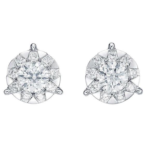 Memoire Bouquet Collection Diamond Stud Earrings 1.33ctw Wid 6 Carat TW "Look" For Sale