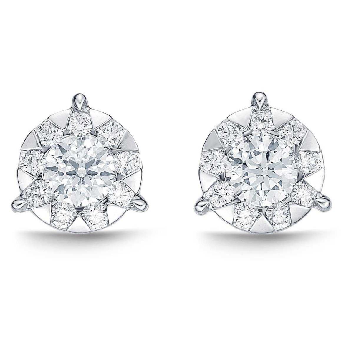 Memoire Bouquet Collection Diamond Stud Earrings 1.33 ctw with 6 carats TW. 