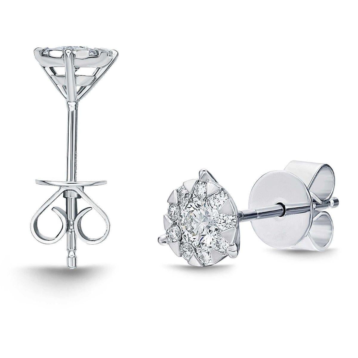 Memoire Bouquet Collection Diamond Stud Earrings 1.33ctw with 6 Carat TW 