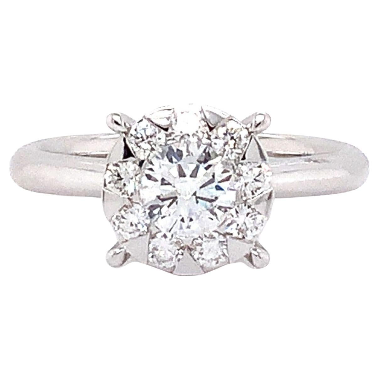 Memoire Bouquets Collection Engagement Diamond Ring 0.87ctw Looks like a 3  Car For Sale at 1stDibs