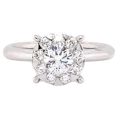 Memoire Bouquets Collection Engagement Diamond Ring 0.87ctw Looks like a 3 Car