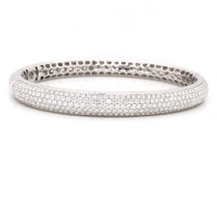 Memoire Collection Diamond Pirouette 5 Row Pavée Bangle Bracelet 18k White Gold