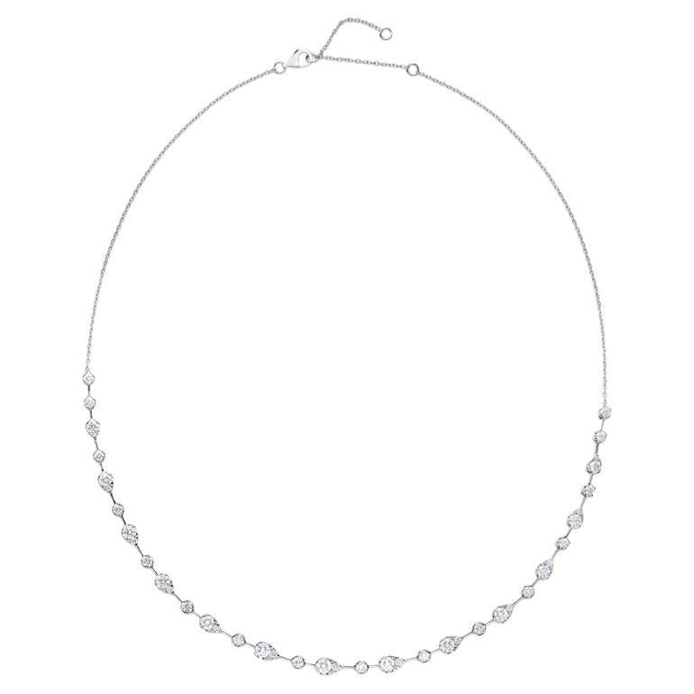 Memoire Collection Diamond Vintage-Inspired Petal Necklace 42 Diamond Equal 3.04 For Sale