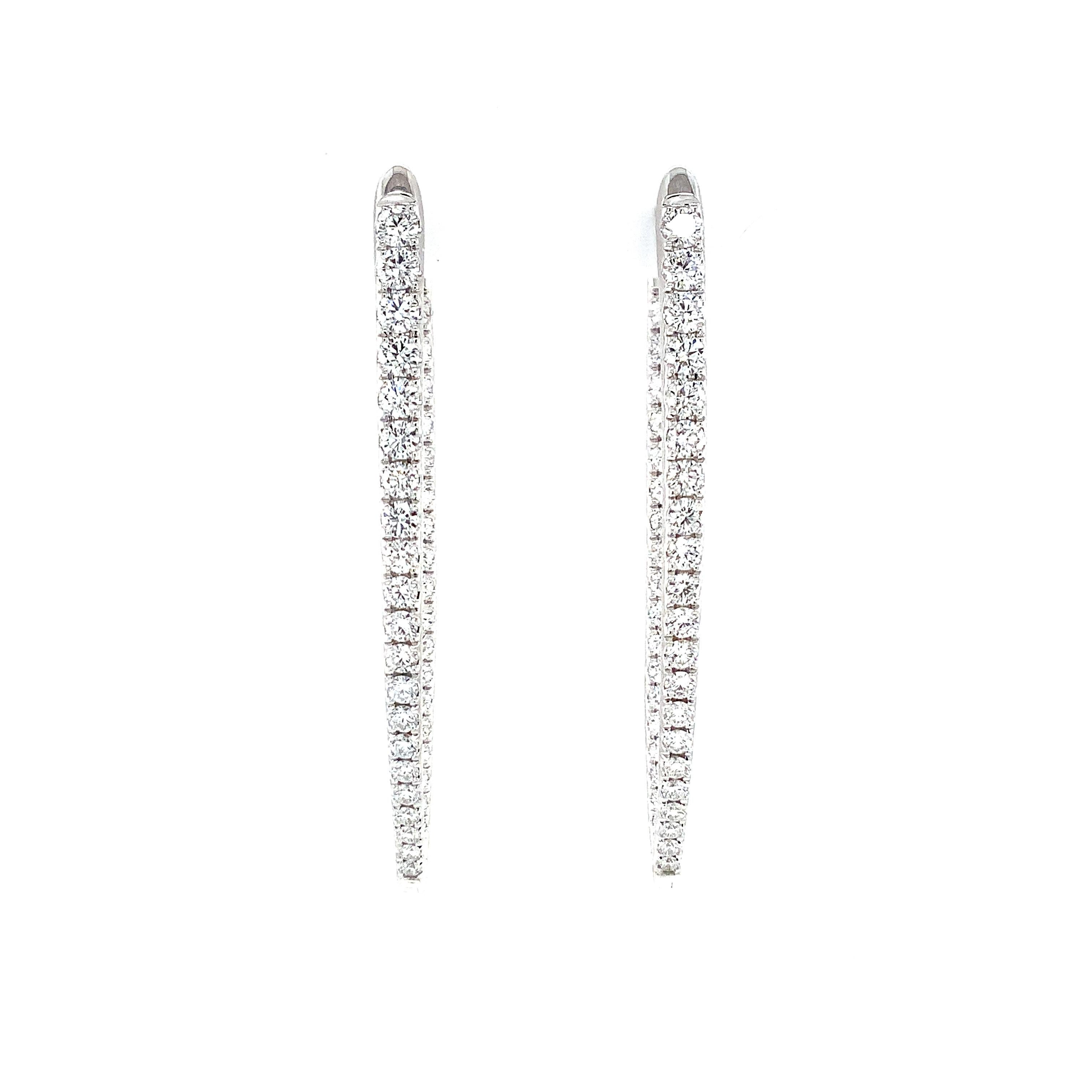 Moderne Créole de la collection impériale en diamants de 2,46 carats Boucles d'oreilles en 18K en vente