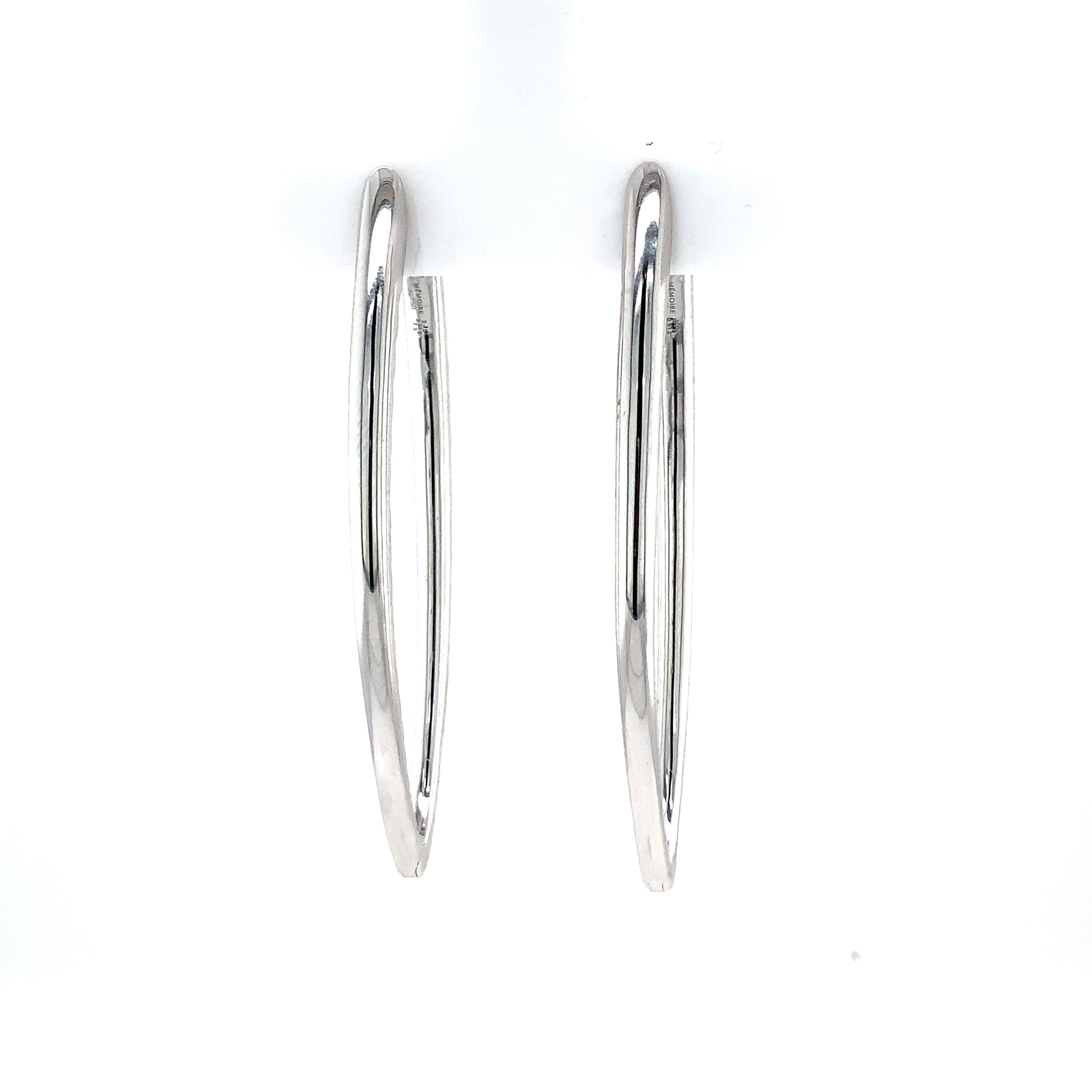 Taglio brillante Collezione Memoire Imperial Hoop Diamond 2,46cts, orecchini incastonati in 18k in vendita