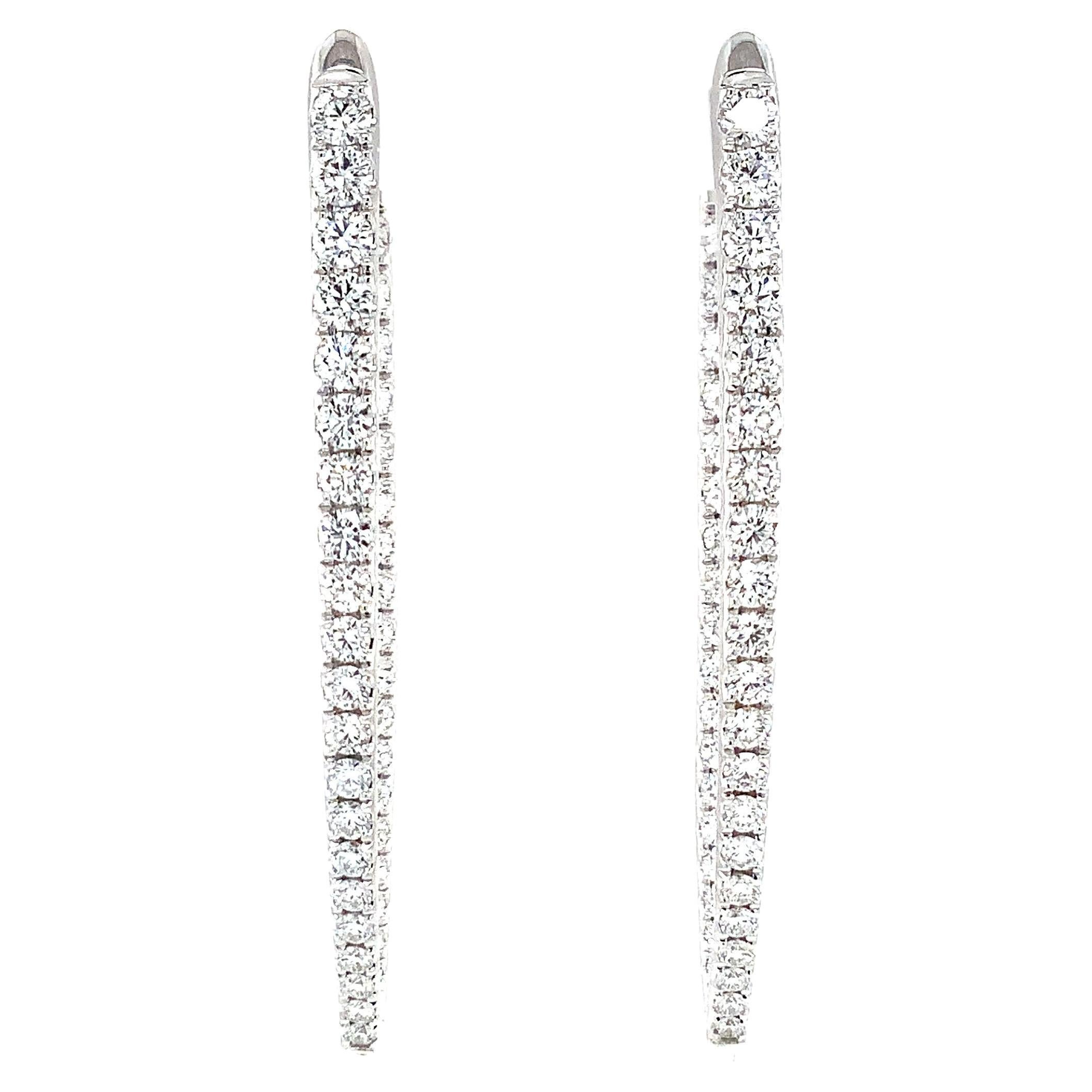 Créole de la collection impériale en diamants de 2,46 carats Boucles d'oreilles en 18K