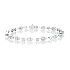 Memoire Collection Vintage-Inspired Petal Diamond Tennis Bracelet 2.83cts