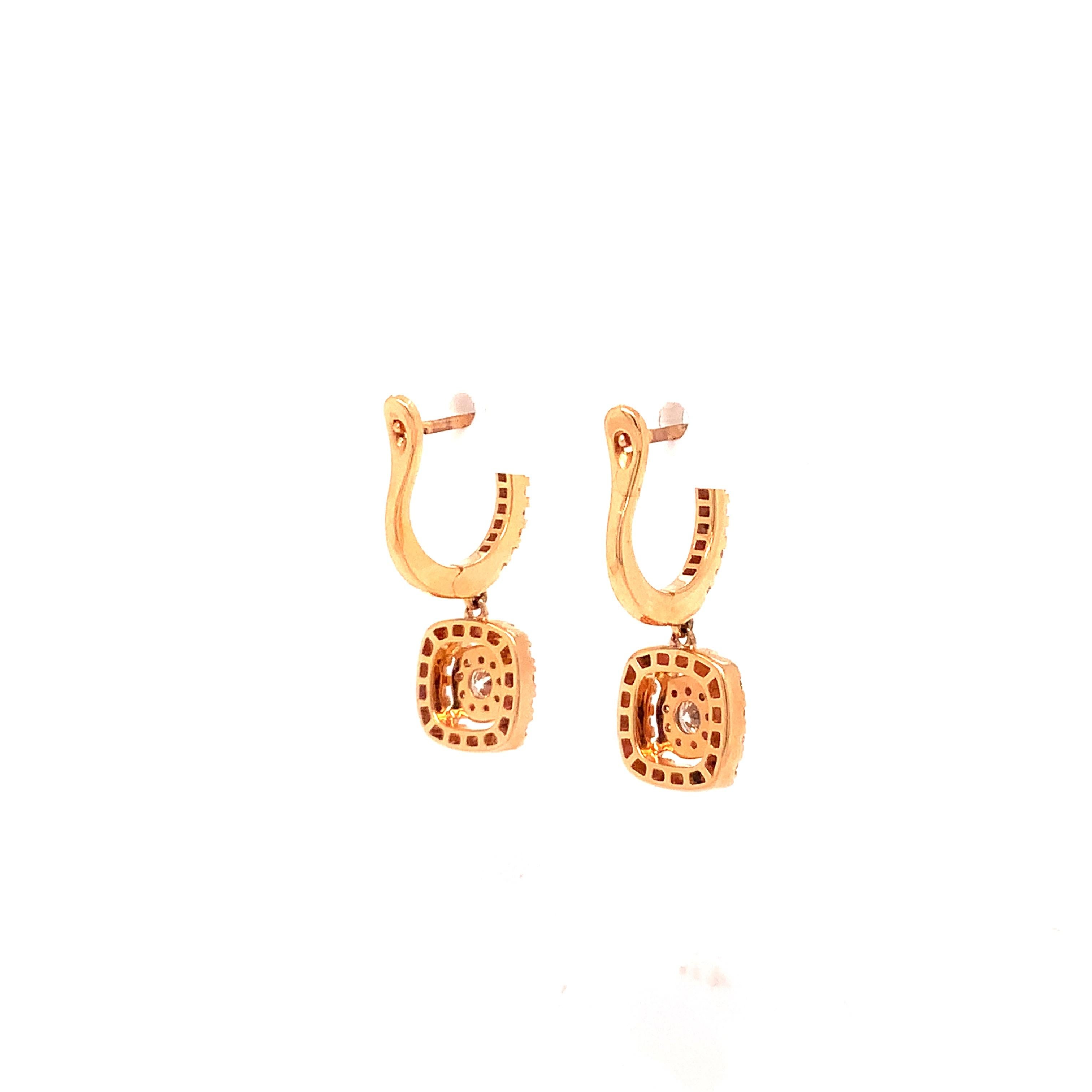 Memoire Diamond Bouquet Collection Drop Earring 18kt Rose Gold In New Condition For Sale In Los Gatos, CA