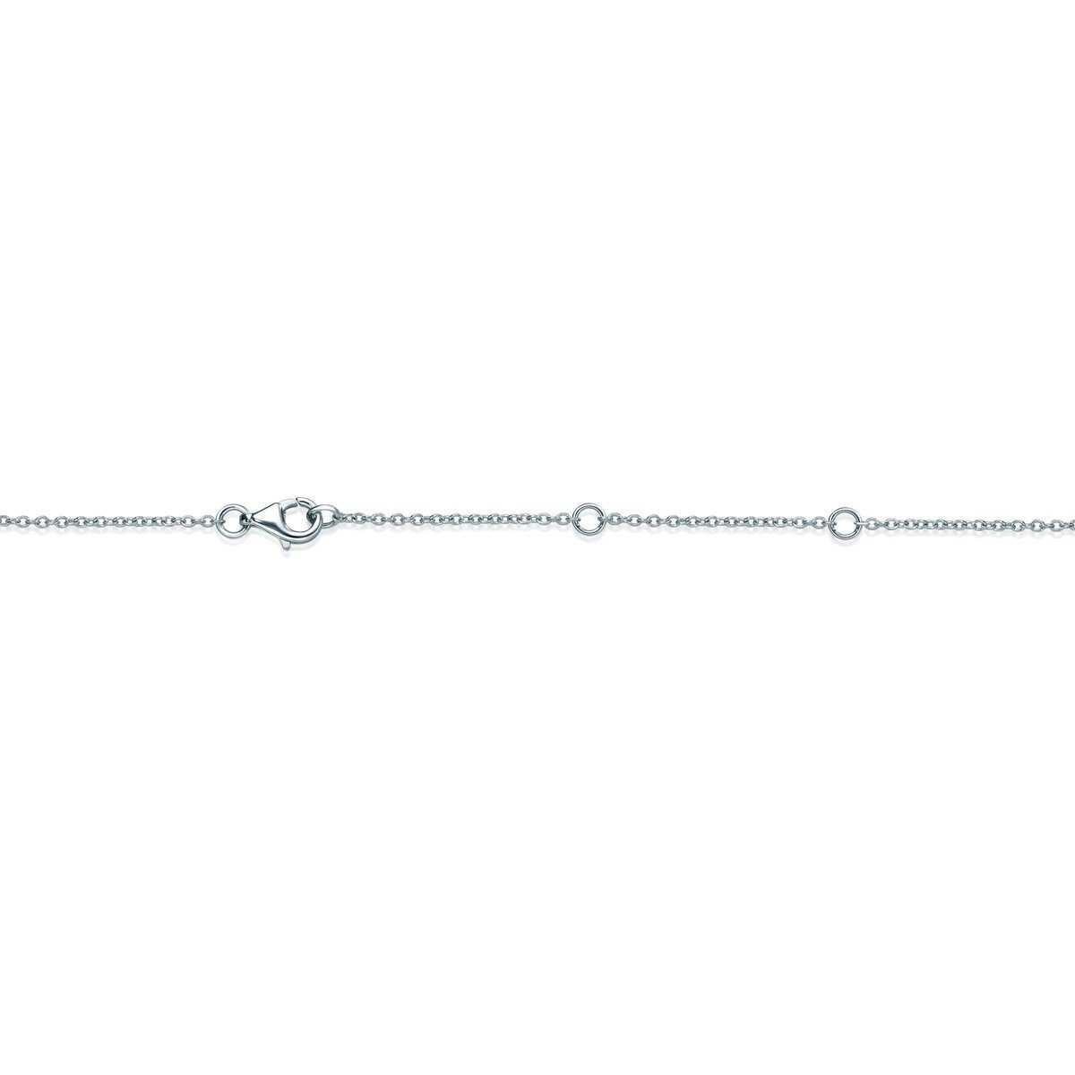 Brilliant Cut Memoire Diamond Classic Smile Necklace 1ct. TW. Set In 18k White Gold For Sale