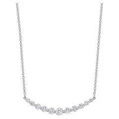 Memoire Diamond Classic Smile Necklace 1ct. TW. Set In 18k White Gold