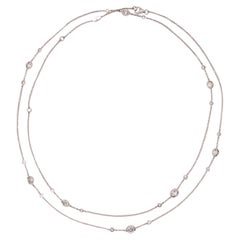 Collier Memoire Diamonds By The Yard avec chaîne en diamants ovales et ronds de 2,27 carats poids total 18 carats 