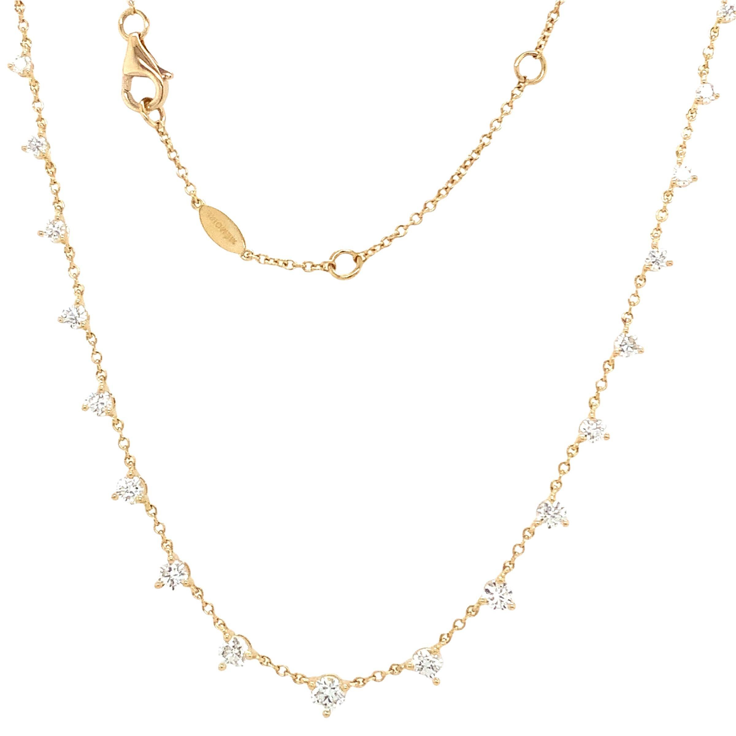 Modern Memoire Essential Collection Diamond Necklace Set in 18k Yellow Gold For Sale
