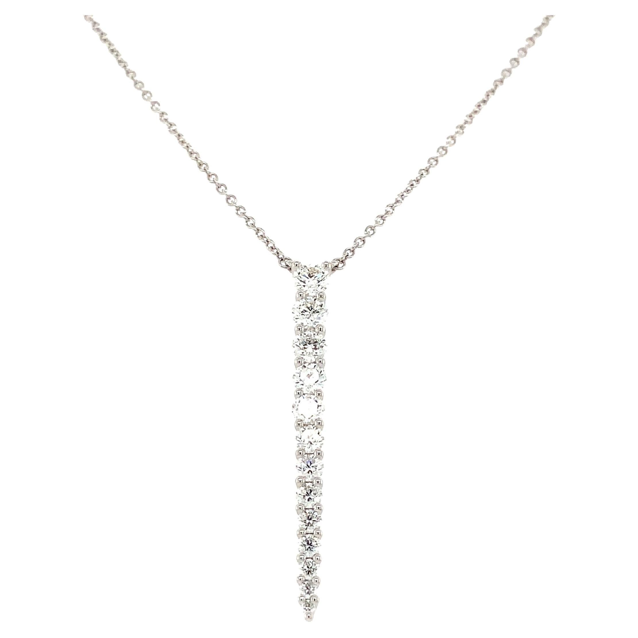Memoire Identity Collection Diamond Pendant Set in 18k White Gold 1.20 Carats to