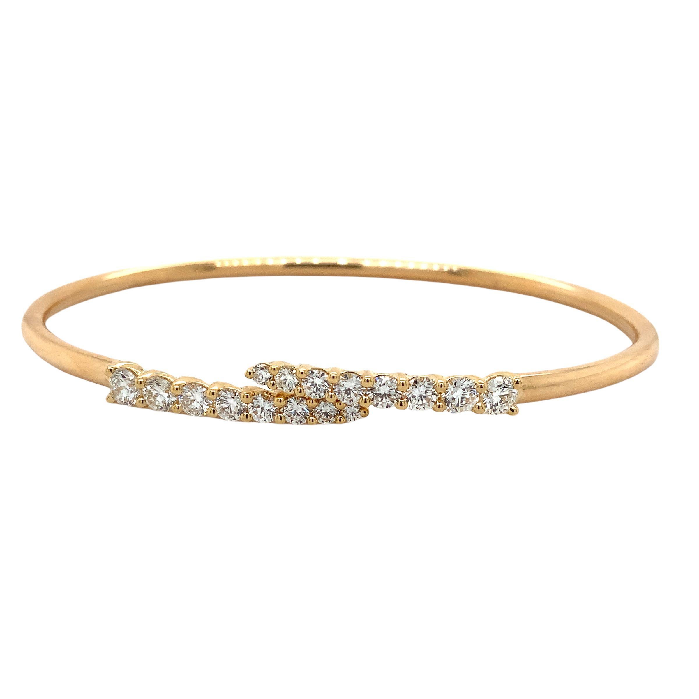 Taglio brillante Memoire Identity Collection Flexi Diamond 1,12 Carati. Bracciale in oro giallo 18k in vendita