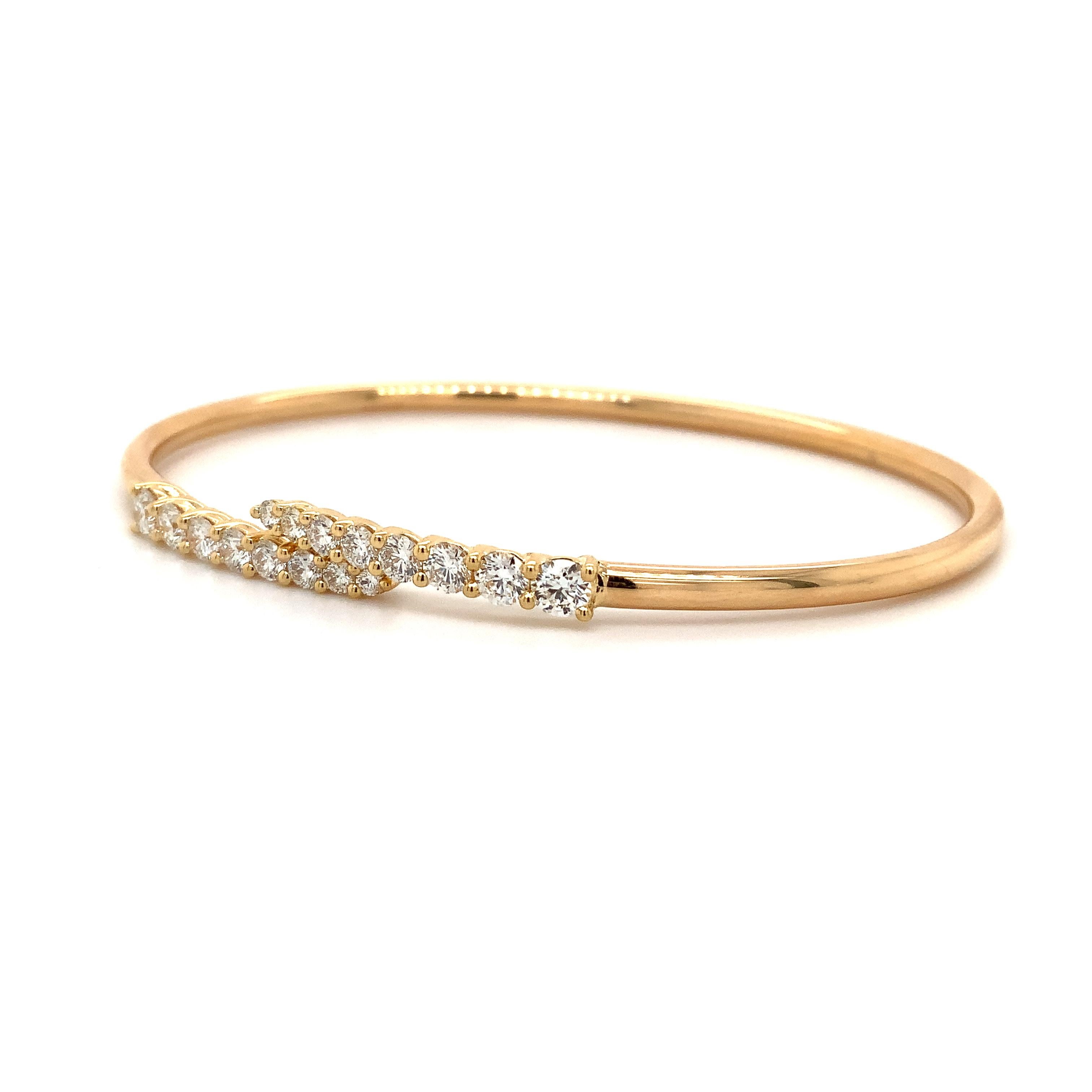 Memoire Identity Collection Flexi Diamond 1.12 Carat. Bangle18k Yellow Gold In New Condition For Sale In Los Gatos, CA