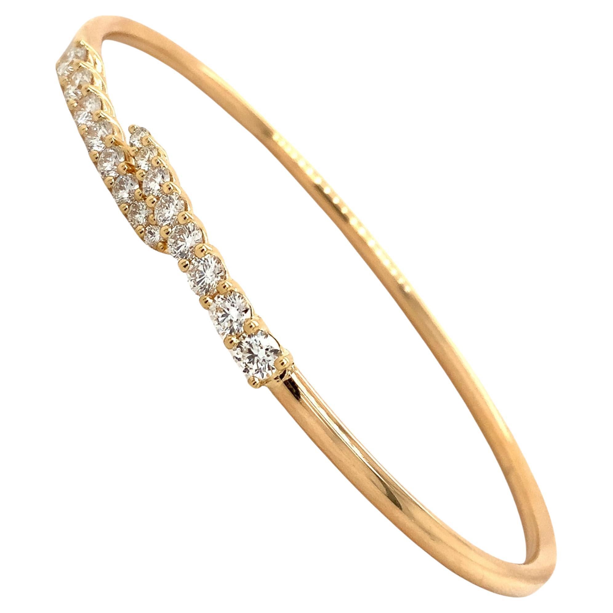 Collection d'identité Memoire Flexi Diamant 1,12 carat BraceletOr jaune 18K en vente